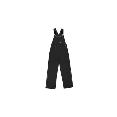 BERNE Mens Slab Unlined Duck Bib Overall, Black - Size 42 B1067BKS420